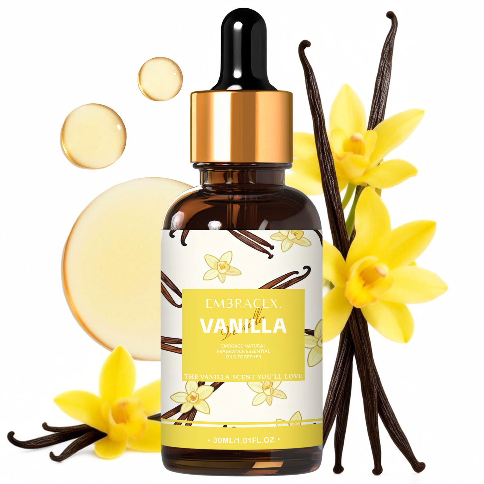 Candle Making Oil Scents - 30ml Vanilya Esansiyel Yağları Difüzörler İçin
