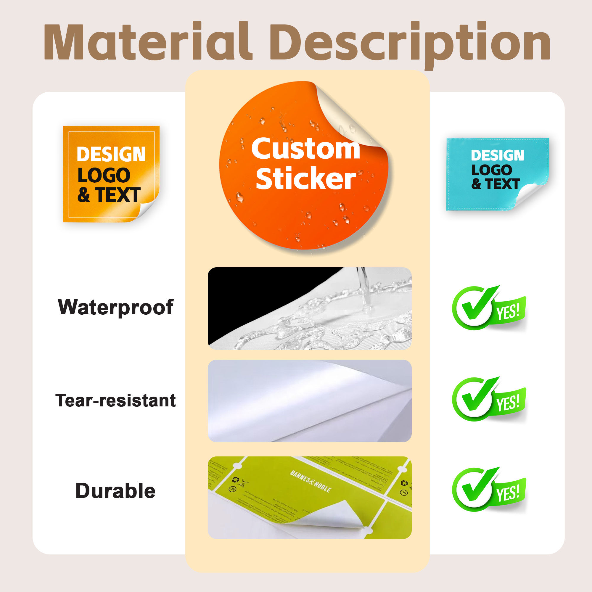 Özel Çıkartmalar PVC Su Geçirm - Label Sticker Round incelemesi ve fiyatı